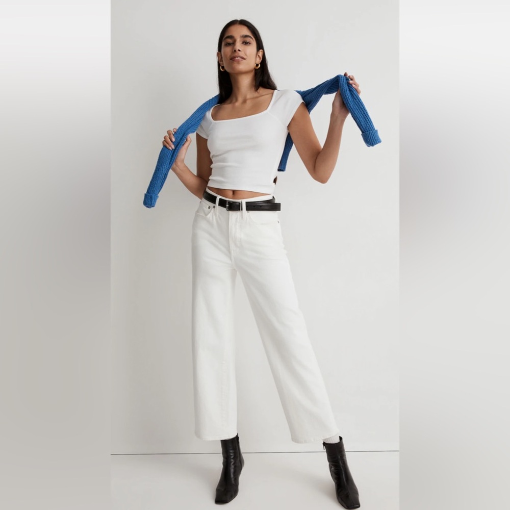 Madewell White Wide-Leg Jeans